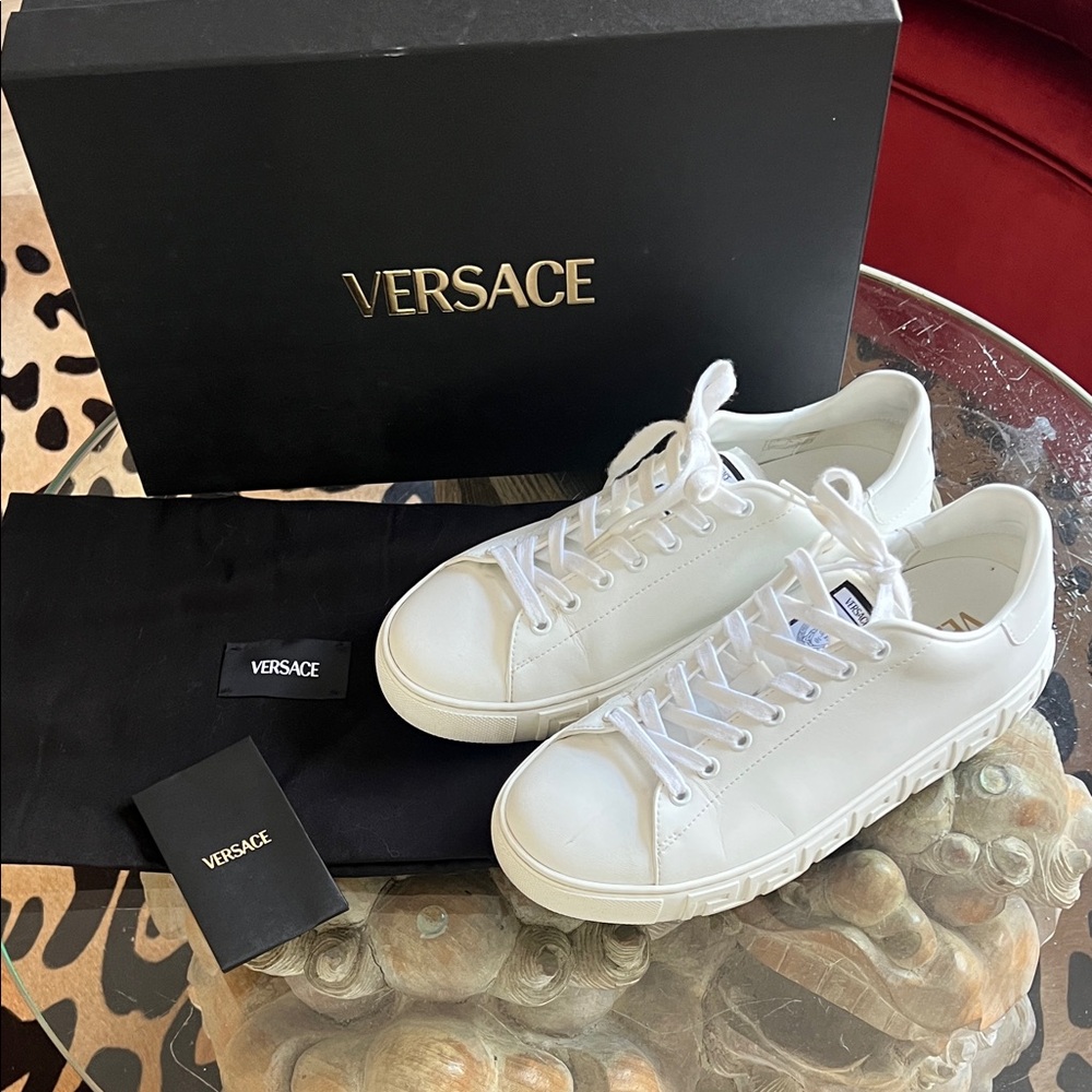 Versace Classic White Leather Sneakers